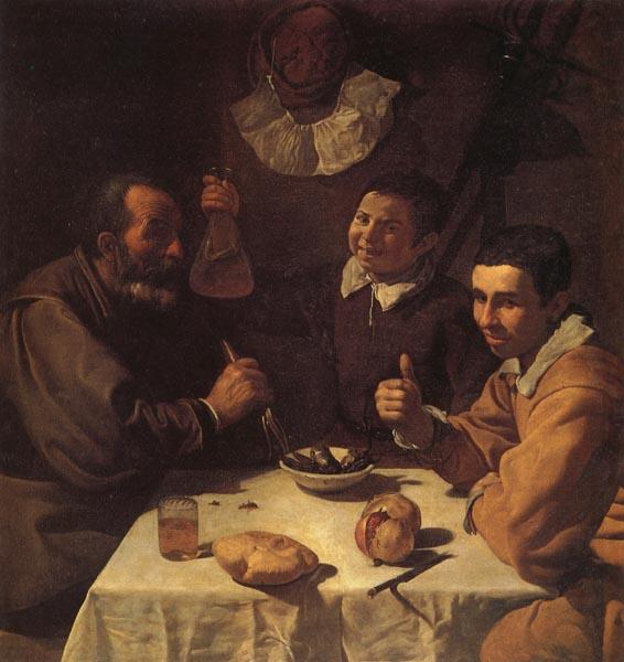 VELAZQUEZ, Diego Rodriguez de Silva y Three Men at a Table